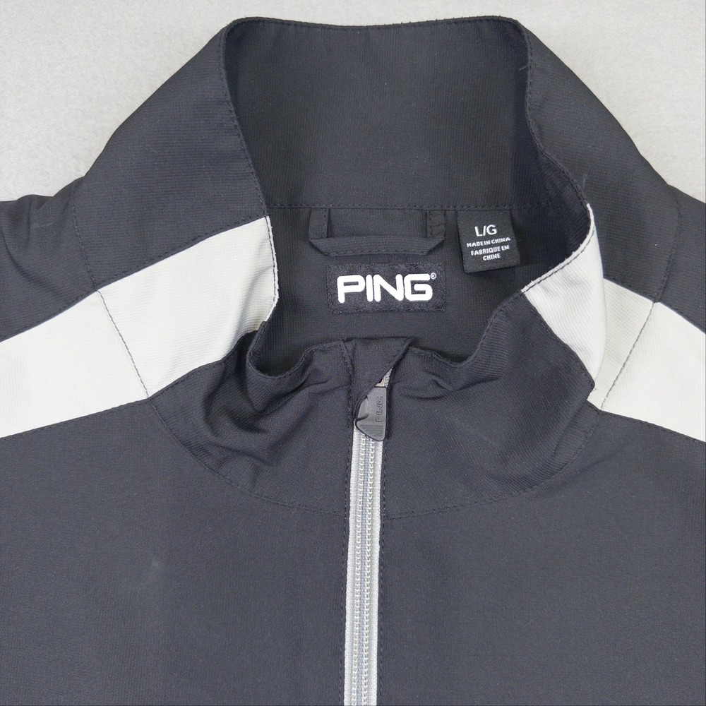 PING Grind Update Golf Windbreaker Mens L Charcoal Gray 1/4 Zip Windshirt Jacket - Picture 2 of 13